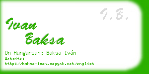 ivan baksa business card
