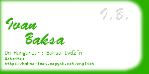 ivan baksa business card